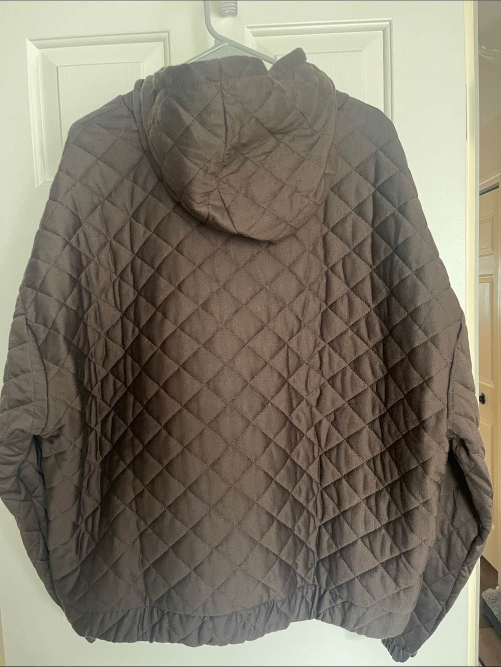 Love Brown Quilted Pullover Hoodie Pockets Size 4X - Picture 11 of 11